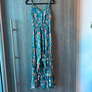 Lulus Floral Print Hi-Low midi dress (brand Kavari) size L